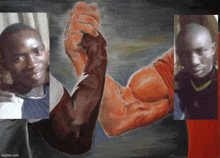 a painting of two men 's arms with the url imgflip.com in the corner