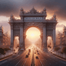 a very ornate archway with the words museum bola on it