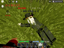 a man in a top hat is laying in the grass in a game called danger