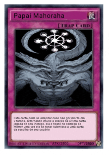 a papai mahoraha trap card with a picture of a monster on it