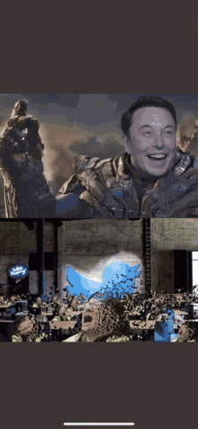 a picture of elon musk and a picture of a twitter logo