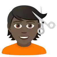 an illustration of a person getting their hair cut