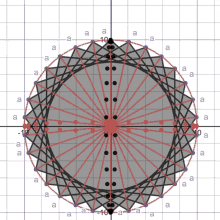 a drawing of a circle with the letters a and a on the grid