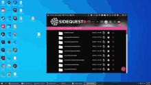 a screenshot of a sidequest app on a computer