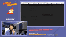 a screenshot of a stream that says streak counter on it