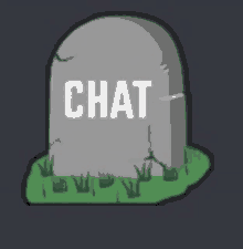 a gravestone with the word chat on it .