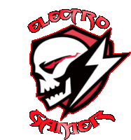 a logo with a skull and lightning bolt that says electro samer