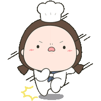 a cartoon character with a chef 's hat on her head