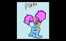 a drawing of a cartoon character with the name pibbx on the bottom