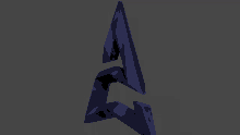 a blue triangle on a gray background that looks like a star