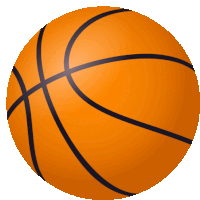 an orange basketball with a black stripe on the side