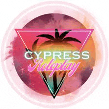 a cypress roleplay logo with a palm tree in a triangle