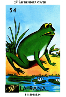 a frog is on a card that says la rana