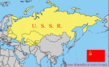 a map of the world with the words u.s. s. r.