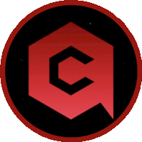 a red circle with a black letter c inside