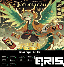 a poster for totomacau anime shows a boy holding a stick