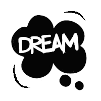 a speech bubble with the word dream written inside of it