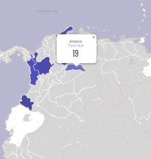 a map of arauca colombia with a popup that says 19