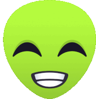 a green smiley face with a big smile