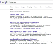 a google search for blink html shows about 41,200,000 results in 0.38 seconds