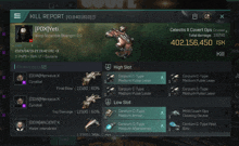 a screenshot of a video game shows the kill report