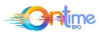 a colorful logo for optime bpo with a blue circle in the center