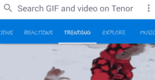 a screen shot of a search for gifs and videos on tenor