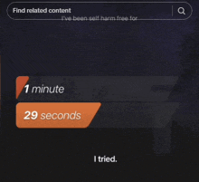 a screen that says find related content and says i tried