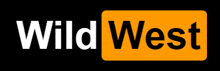 a black background with a yellow wild west logo on it