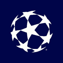 the logo for the champions league is a soccer ball with a star on it .