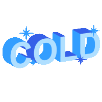 the word cold is displayed in blue letters