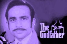 a man with glasses and a mustache is featured in a poster for the godfather