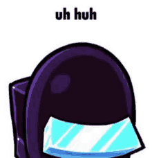 a cartoon of a person wearing a helmet with a mask on .