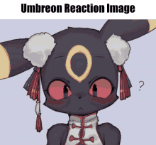 a drawing of umbreon with a question mark on its face