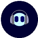 a cartoon illustration of an alien wearing headphones on a dark background .