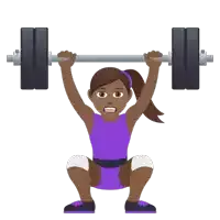 an illustration of a woman squatting while lifting a barbell over her head