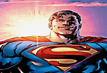 a cartoon drawing of superman with a s on his chest