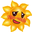 a cartoon sun with a sad face on it