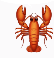 a cartoon drawing of a lobster with big eyes