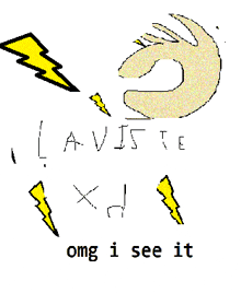 a drawing of a lightning bolt with the words omg i see it at the bottom