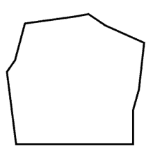 a black and white drawing of a geometric shape on a white background