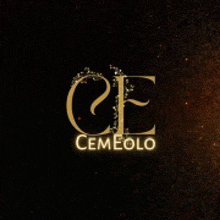 a logo for cemeolo with a dark background