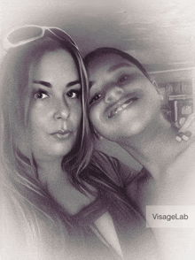 a black and white photo of a woman and a child with visagelab in the corner