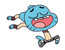 gumball from the amazing world of gumball laying on his back