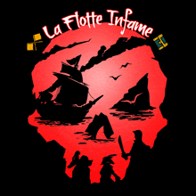 a logo for la flotte inferme with a pirate ship