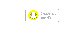 a white button with a snapchat logo on it