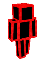 a red and black block with a white background is a minecraft character