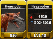 two cards with hyaenodon on them