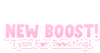 a white background with pink letters that say " new boost "