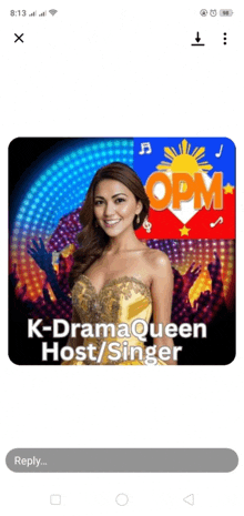 an advertisement for k-dramaqueen host / singer on opm